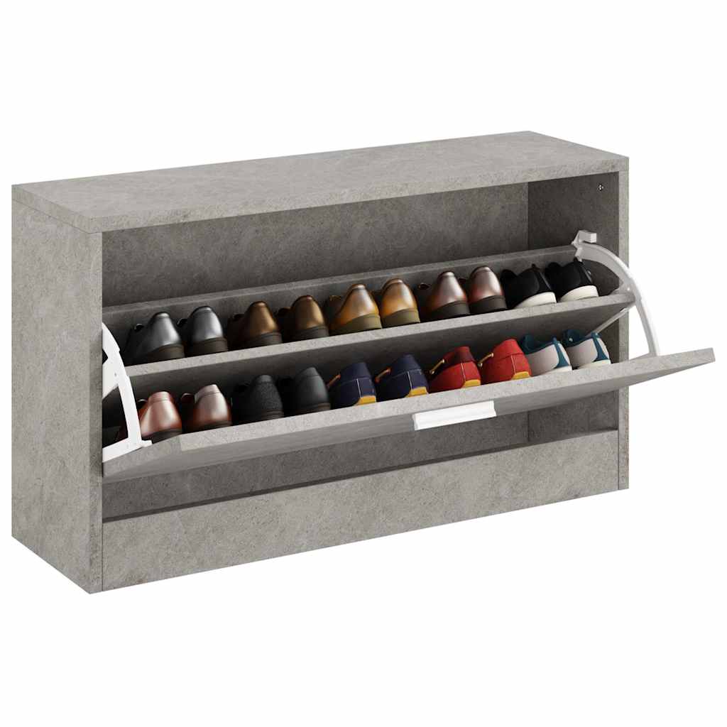 Vidaxl Chaussures Banque 80x24x45 cm Betongrij en bois transformé