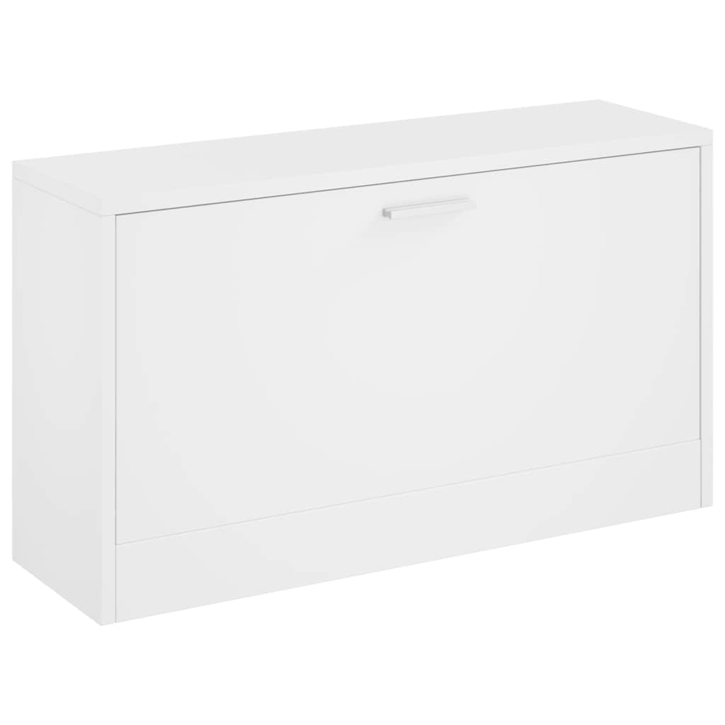 Rack de chaussures Vidaxl 80x24x45 cm Bois de bois de haut brillant blanc