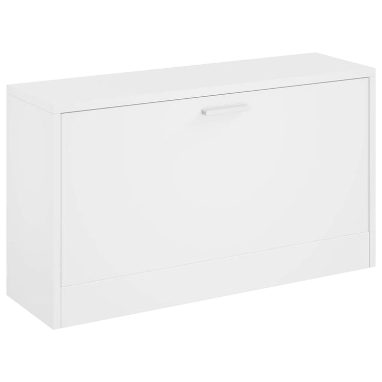 Rack de chaussures Vidaxl 80x24x45 cm Bois de bois de haut brillant blanc