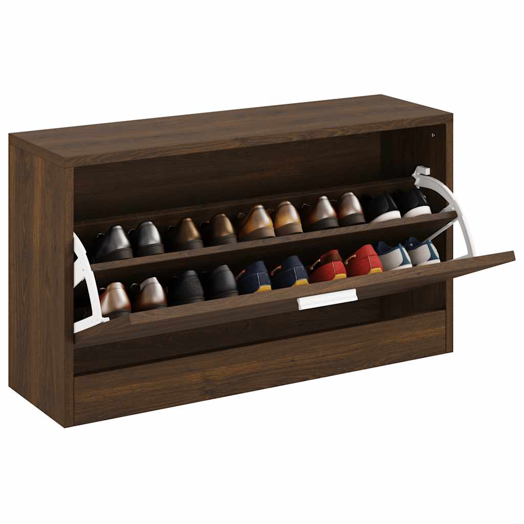 Canapé de chaussure Vidaxl 80x24x45 cm Couleur de chêne marron en bois transformé
