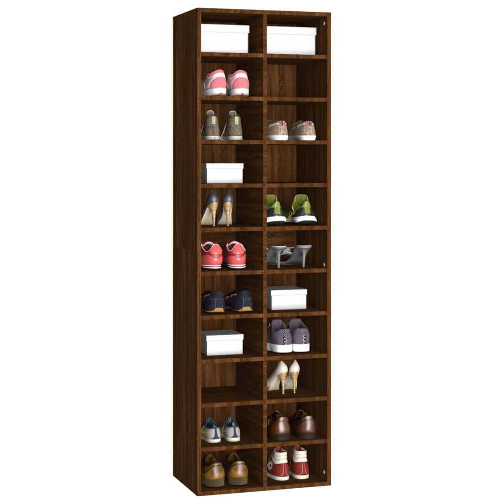 Armoire à chaussures Vidaxl 54x34x183 cm Couleur de chêne marron coupé