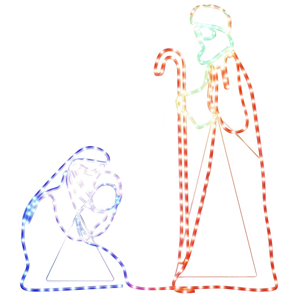 Vidaxx Figurines de Noël Joseph et Marie avec 264 LED 40x55 et 38x100 cm