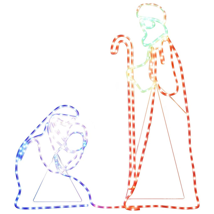 Vidaxx Figurines de Noël Joseph et Marie avec 264 LED 40x55 et 38x100 cm