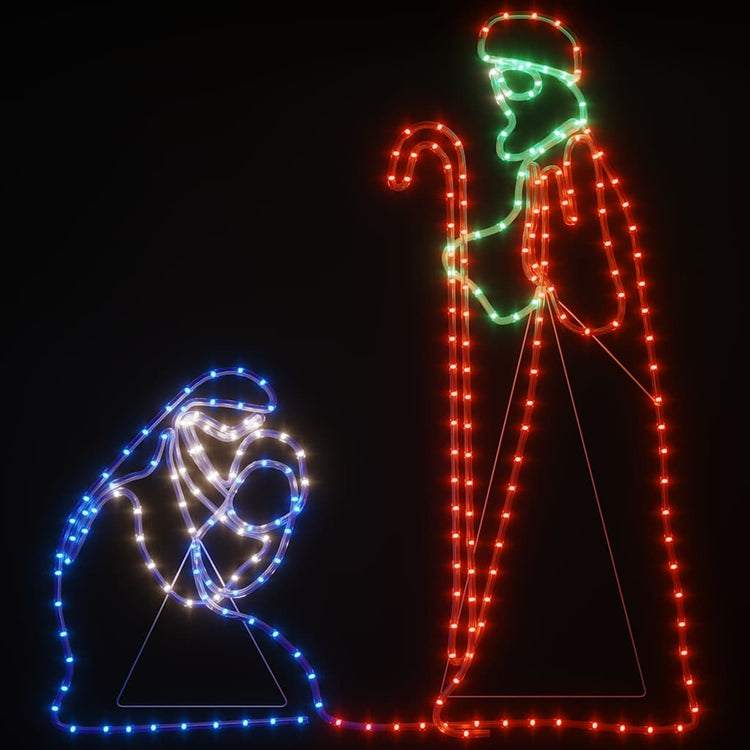 Vidaxx Figurines de Noël Joseph et Marie avec 264 LED 40x55 et 38x100 cm