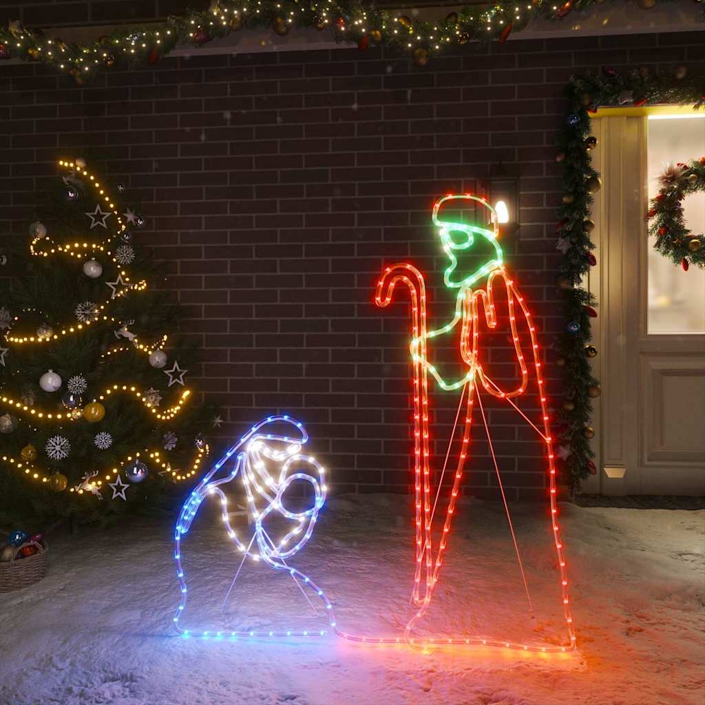 Vidaxx Figurines de Noël Joseph et Marie avec 264 LED 40x55 et 38x100 cm