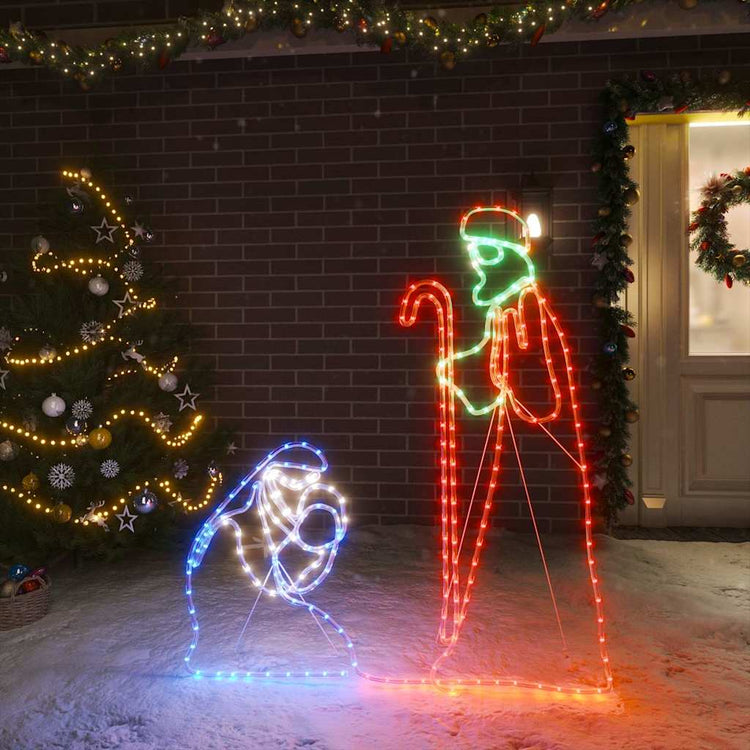 Vidaxx Figurines de Noël Joseph et Marie avec 264 LED 40x55 et 38x100 cm