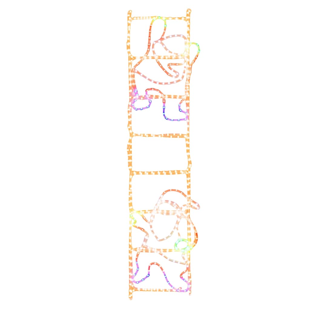 Vidaxl Christmas Figure Santa Claus sur Ladder pliable 552 LEDS 50x200 cm
