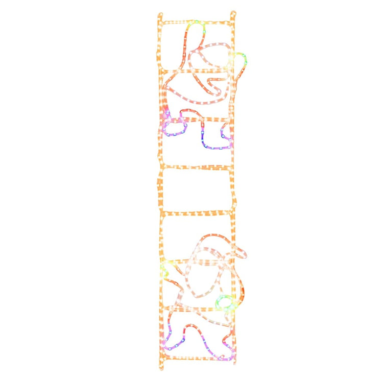 Vidaxl Christmas Figure Santa Claus sur Ladder pliable 552 LEDS 50x200 cm