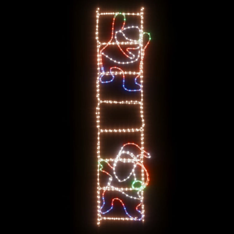 Vidaxl Christmas Figure Santa Claus sur Ladder pliable 552 LEDS 50x200 cm
