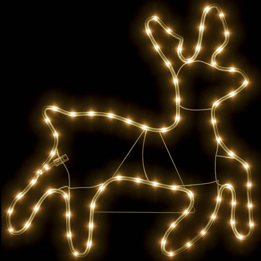 Vidaxl Christmas Figure Rendeer avec 72 LED blancs chauds 57x55x4,5 cm