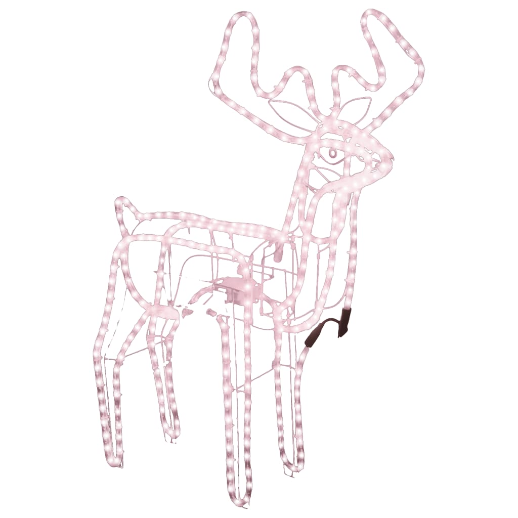 Vidaxl Christmas Figure Rendeer avec tasse mobile de blanc chaud 76x42x87 cm
