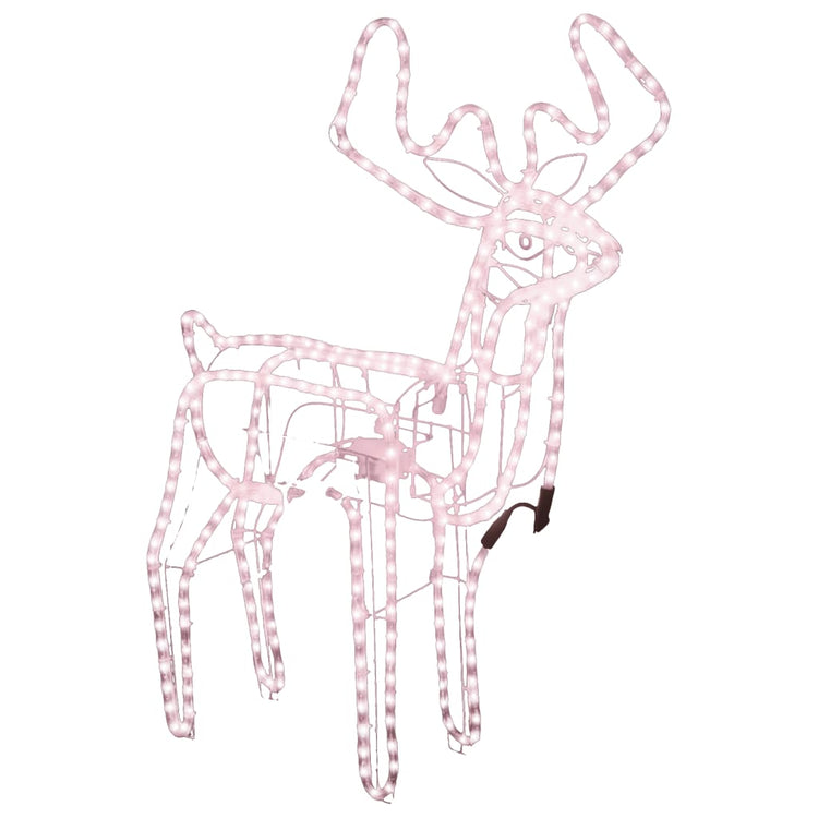 Vidaxl Christmas Figure Rendeer avec tasse mobile de blanc chaud 76x42x87 cm