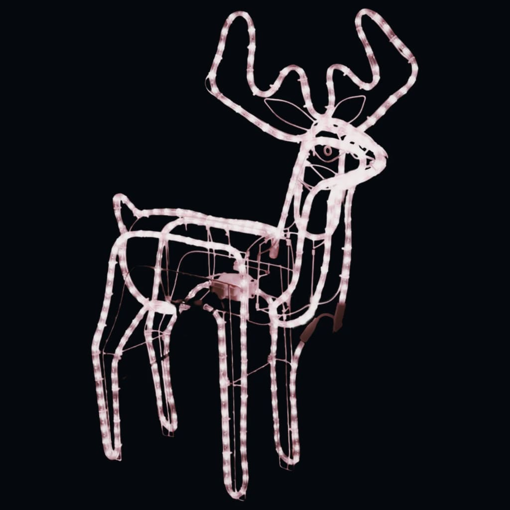 Vidaxl Christmas Figure Rendeer avec tasse mobile de blanc chaud 76x42x87 cm