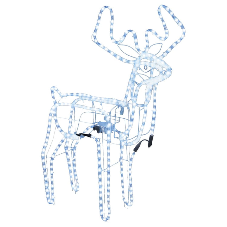 Vidaxl Christmas Figure Rendeer avec tasse mobile de blanc froid 76x42x87 cm