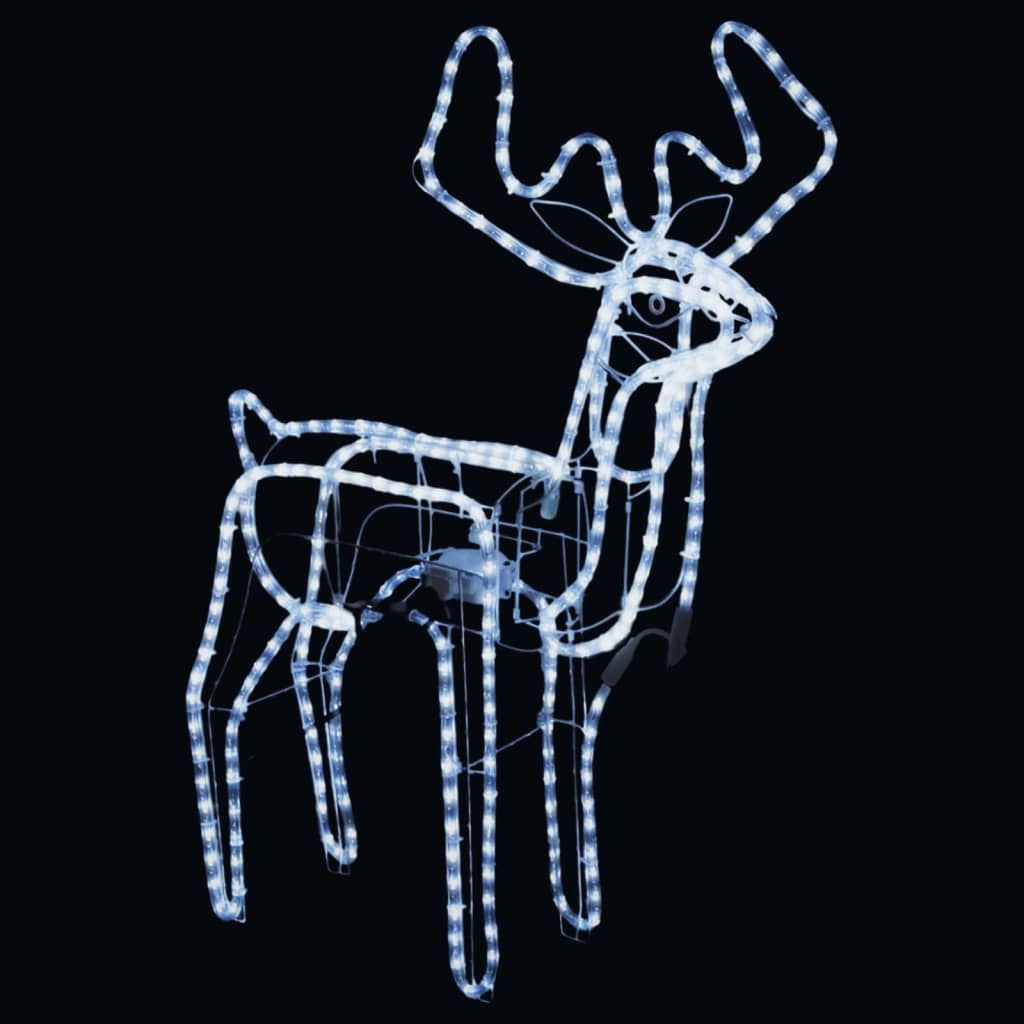 Vidaxl Christmas Figure Rendeer avec tasse mobile de blanc froid 76x42x87 cm