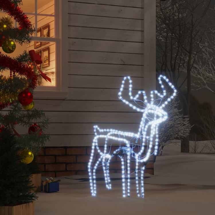 Vidaxl Christmas Figure Rendeer avec tasse mobile de blanc froid 76x42x87 cm