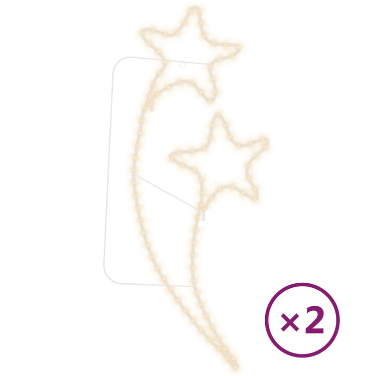 Vidaxl Câbles lumineux 2 ST étoile-blanc chaud blanc 125.5x53x4,5 cm
