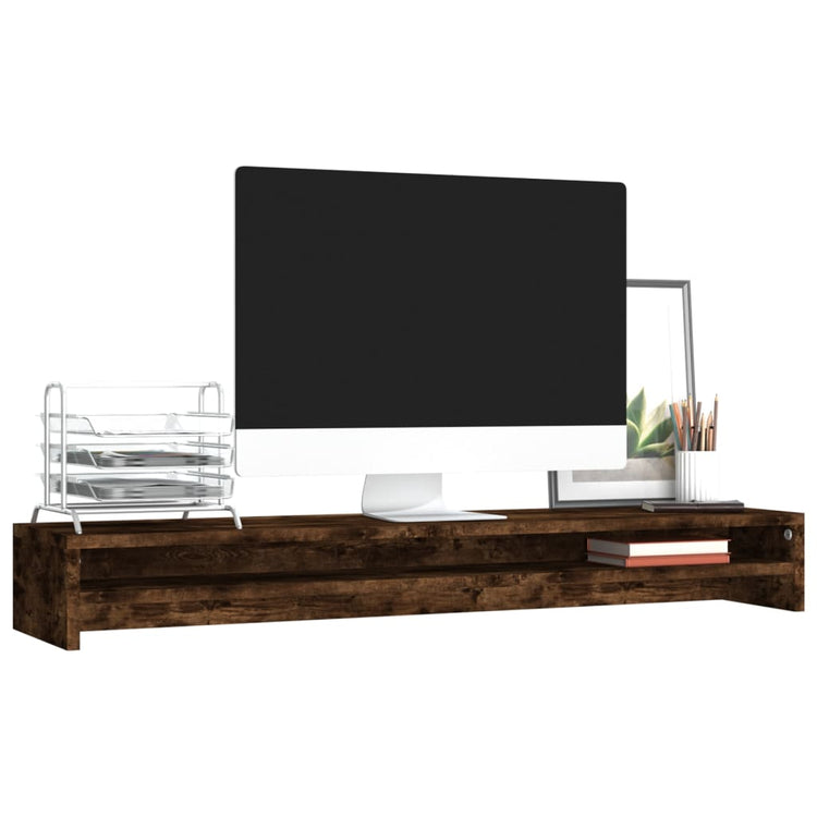 Vidaxl Monitor standard 100x24x13 cm Coule de chêne fumé en bois transformé de couleur