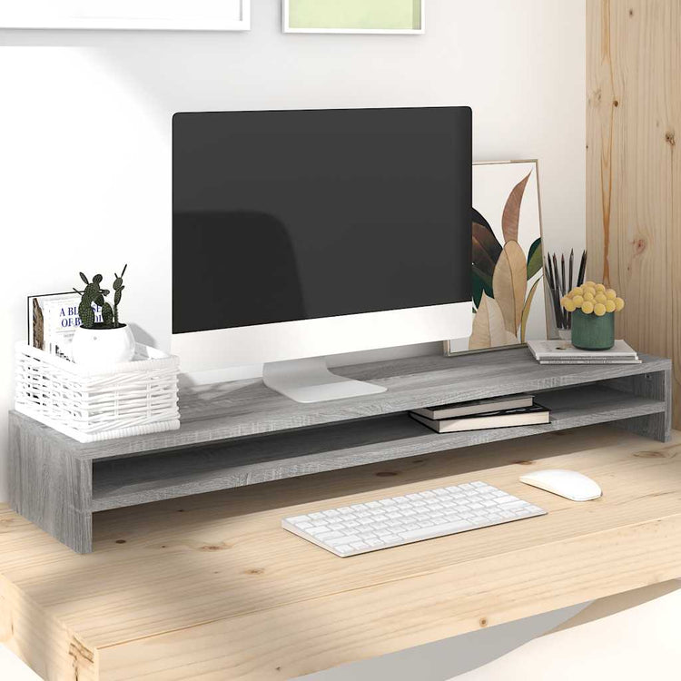 Vidaxl Monitor Standard 100x24x13 cm Processus en bois Grey Sonoma Oak