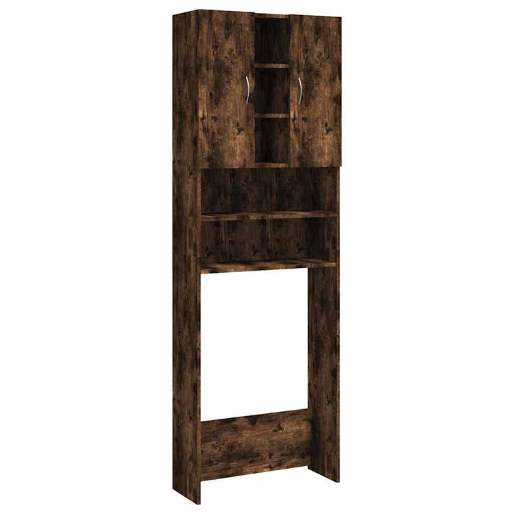 Armoire de machine à laver Vidaxl 64x25.5x190 cm coloré en chêne fumé