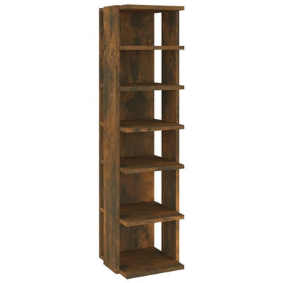 Rack à chaussures Vidaxl 27.5x27x102 cm Couleur de chêne fumé en bois transformé