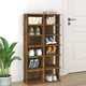 Racks de chaussures Vidaxl 2 PCS 27.5x27x102 cm Chêne fumé en bois transformé