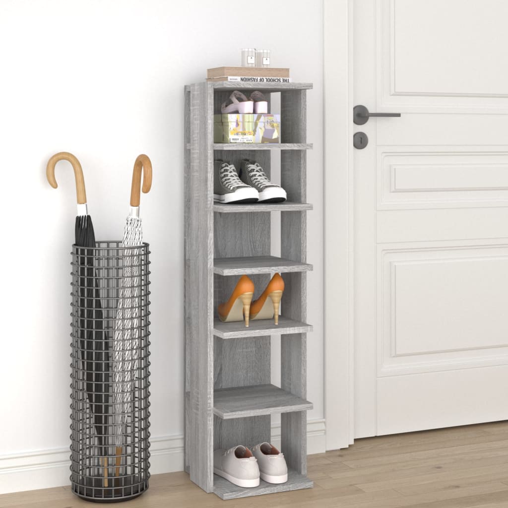 Rack à chaussures Vidaxl 27.5x27x102 cm en bois de bois de bois sonoma