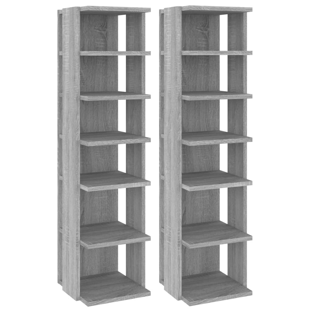 Racks de chaussures Vidaxl 2 PCS 27.5x27x102 cm Bois de bois de bois sonoma