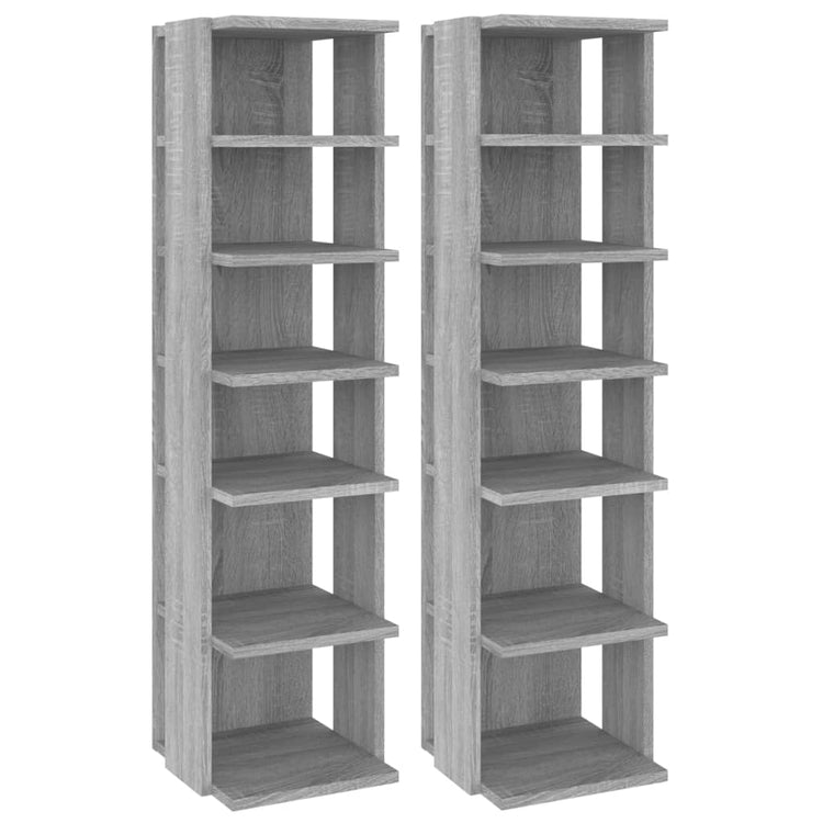 Racks de chaussures Vidaxl 2 PCS 27.5x27x102 cm Bois de bois de bois sonoma