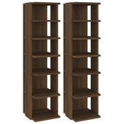 Racks de chaussures Vidaxl 2 st 27.5x27x102 cm Browniken en bois transformé - afbeelding 2