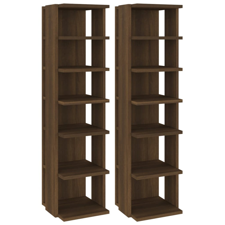 Racks de chaussures Vidaxl 2 st 27.5x27x102 cm Browniken en bois transformé