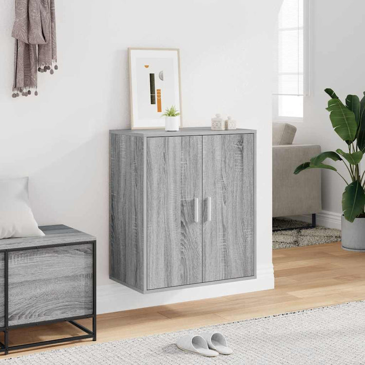 Armoire à chaussures Vidaxl 60x35x70 cm en bois de bois de bois de chêne Gris sonoma