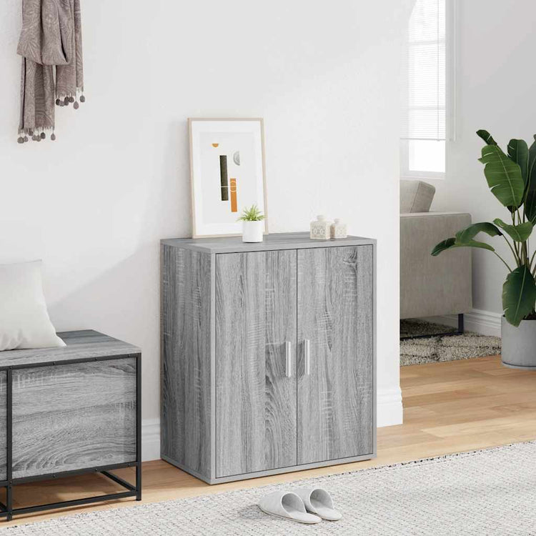Armoire à chaussures Vidaxl 60x35x70 cm en bois de bois de bois de chêne Gris sonoma