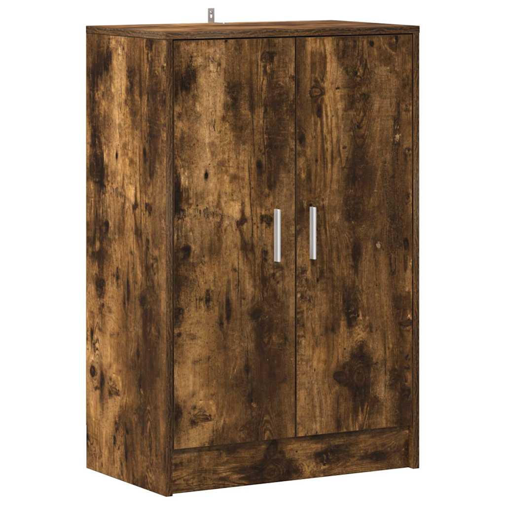 Armoire à chaussures vidaxl 60x35x92 cm en bois transformé en bois de chêne fumé coloré