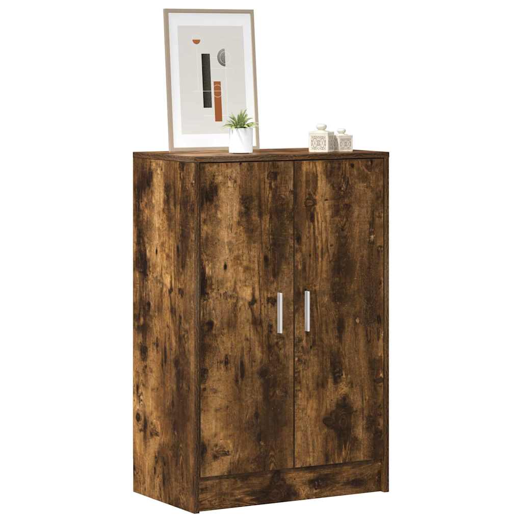 Armoire à chaussures vidaxl 60x35x92 cm en bois transformé en bois de chêne fumé coloré