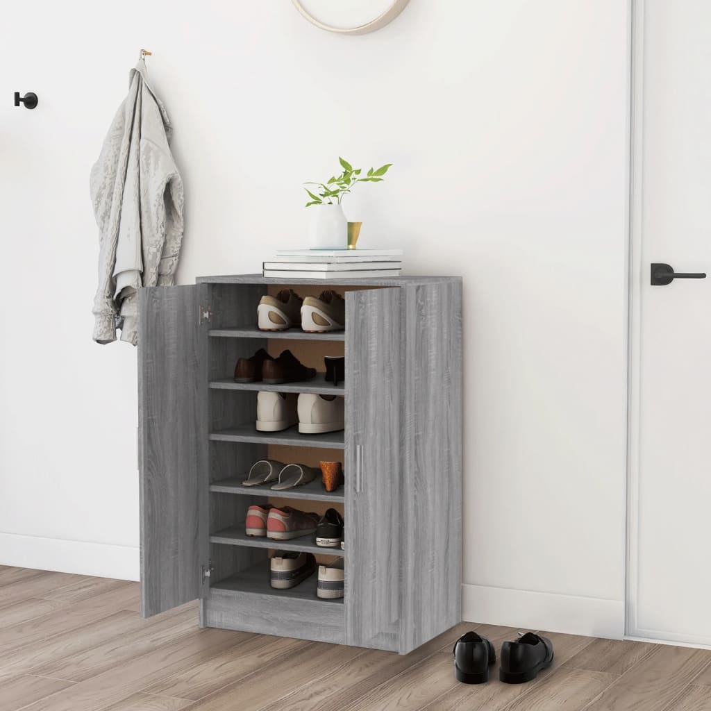 Armoire à chaussures Vidaxl 60x35x92 cm en bois de bois de bois de chêne sonoma coloré