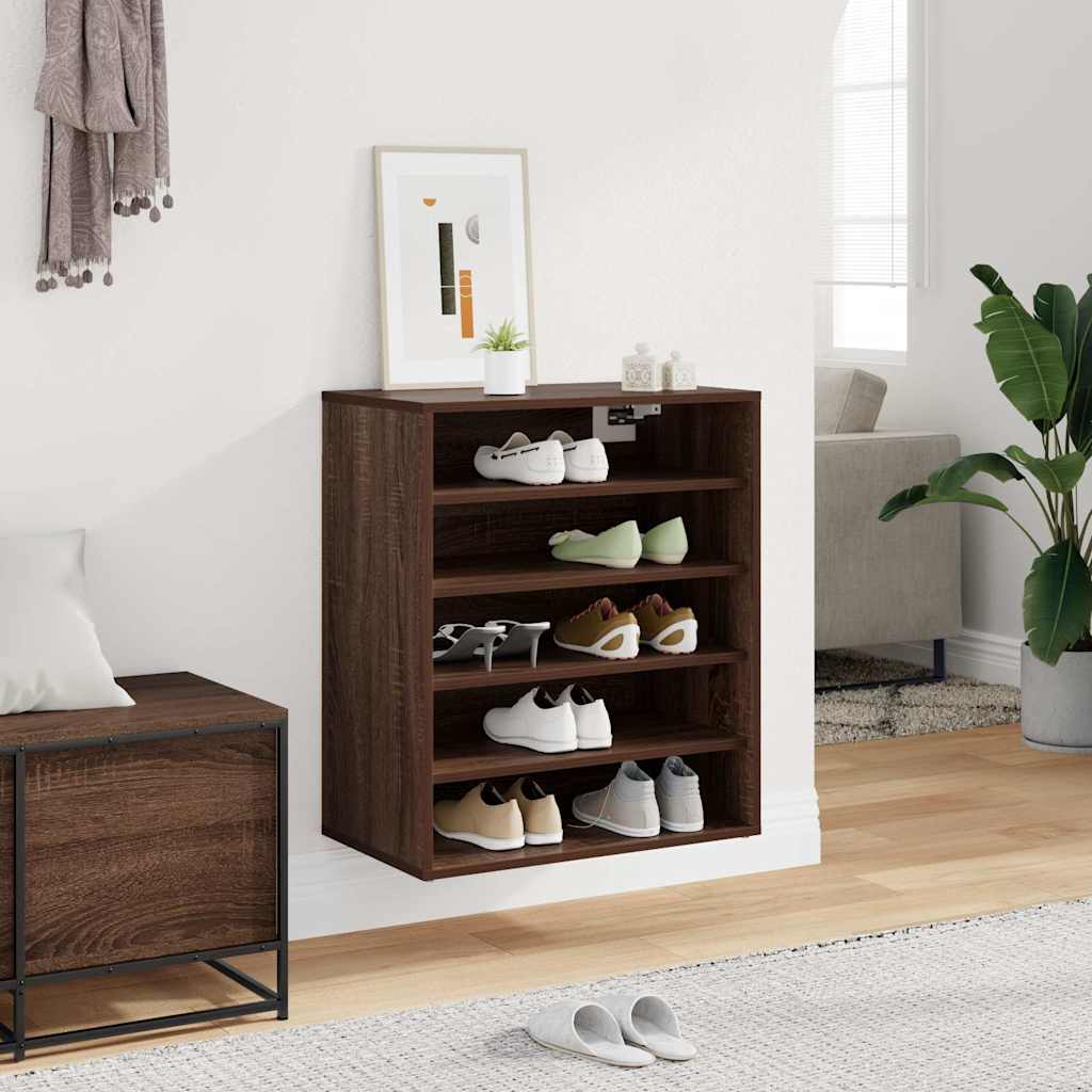 Armoire à chaussures Vidaxl 60x35x70 cm Couleur de chêne brun coupé