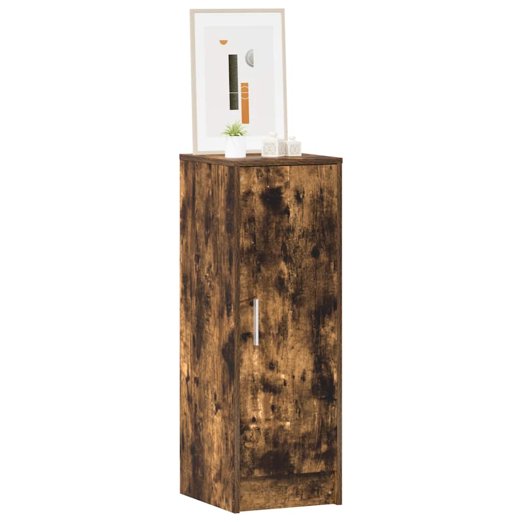 Armoire à chaussures Vidaxl 32x35x92 cm en bois de bois de chêne fumé coloré