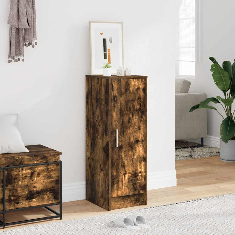 Armoire à chaussures Vidaxl 32x35x92 cm en bois de bois de chêne fumé coloré