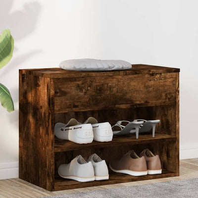 Vidaxl Chaussures Banque 60x30x45 cm en bois de bois de bois fumé coloré