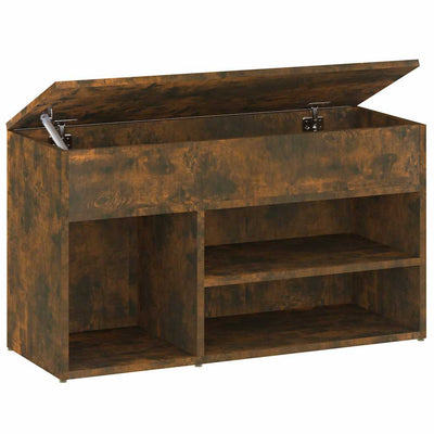 Banc de chaussures Vidaxl 80x30x45 cm Couleur de chêne fumé en bois