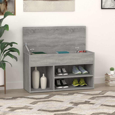 Canapé de chaussure vidaxl 80x30x45 cm en bois de bois de bois de chêne sonoma coloré