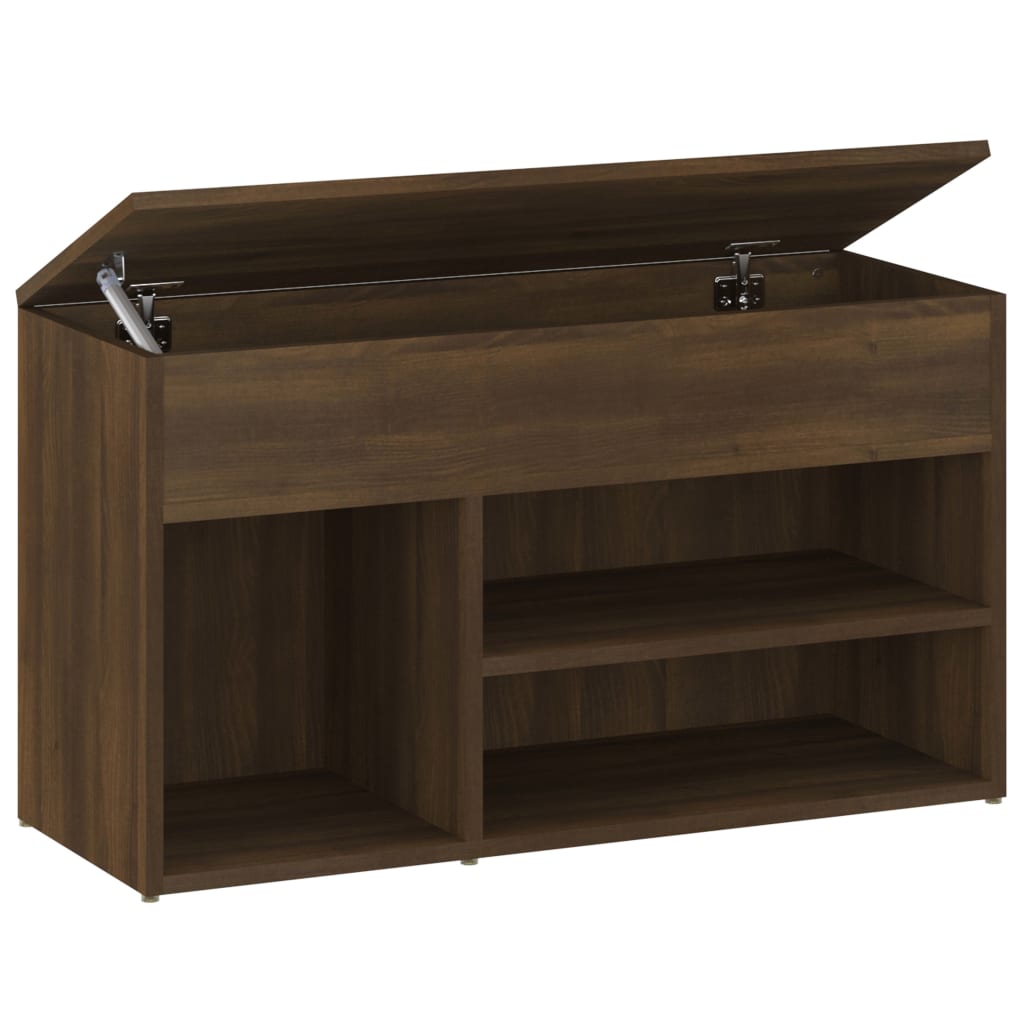 Canapé de chaussure Vidaxl 80x30x45 cm Couleur de chêne marron en bois transformé