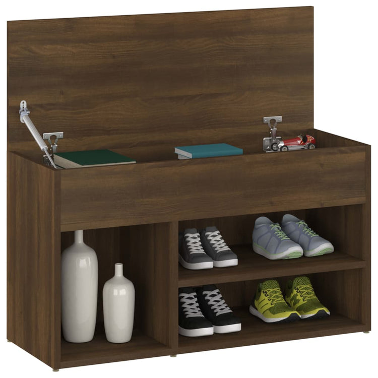 Canapé de chaussure Vidaxl 80x30x45 cm Couleur de chêne marron en bois transformé