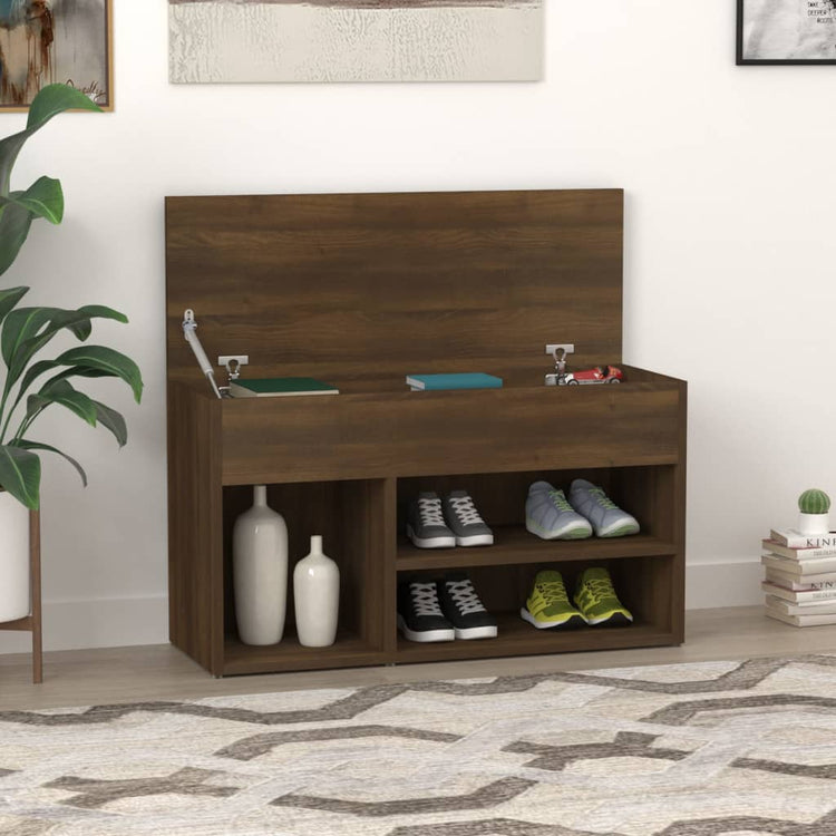 Canapé de chaussure Vidaxl 80x30x45 cm Couleur de chêne marron en bois transformé