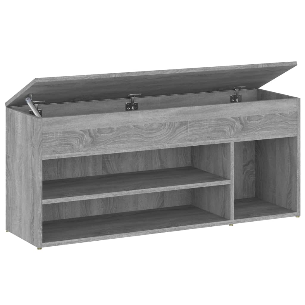 Canapé de chaussure Vidaxl 105x30x45 cm en bois de bois de bois de chêne Gris sonoma