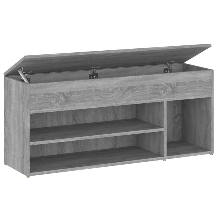 Canapé de chaussure Vidaxl 105x30x45 cm en bois de bois de bois de chêne Gris sonoma