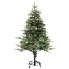 Vidaxl Tréser de Noël avec des cônes LED et de pin 120 cm en PVC et Green PE