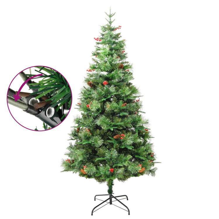 Vidaxl Christmas Tree avec des cônes LED et en pin 195 cm en PVC et Green PE