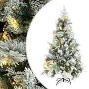 Vidaxl Christmas Tree avec des cônes LED et de pin et neige 195 cm PVC et PE - afbeelding 1